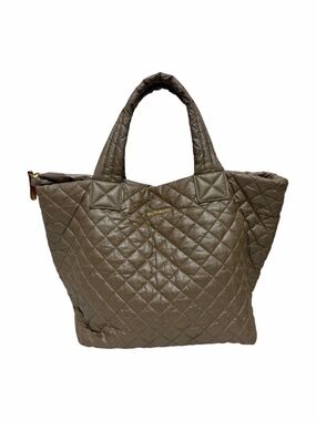 MZ Wallace Taupe Quilted Diamonds Tote Handbag